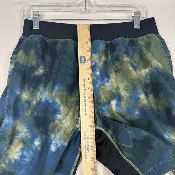 Fabletics Mens Small Athletic Shorts Tie Dye Blue Green Black Style SQ02043512 - Picture 7 of 9